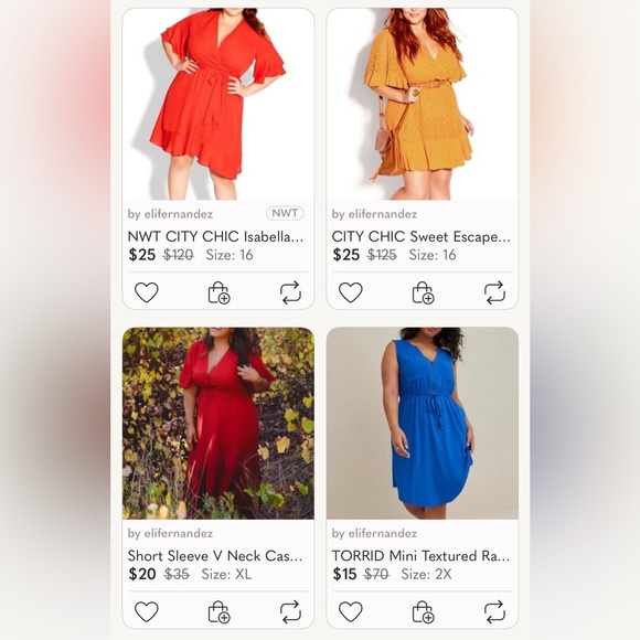 NWT CITY CHIC Isabella Dress - tigerlily orange/red  *NWT* - Picture 7 of 7